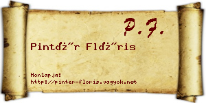 Pintér Flóris névjegykártya